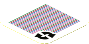 Sticker 1.8 x 1.8 with Bar Code and 2 Arrows Cycle