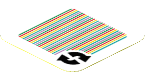 Sticker 1.8 x 1.8 with Bar Code and 2 Arrows Cycle