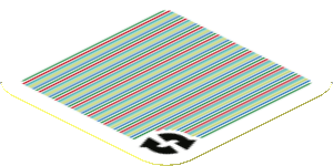 Sticker 1.8 x 1.8 with Bar Code and 2 Arrows Cycle