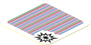 Sticker 1.8 x 1.8 with Bar Code and Swoop Explosion