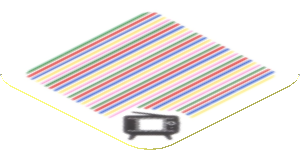 Sticker 1.8 x 1.8 with Bar Code and Television (TV)