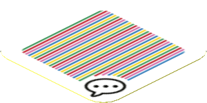 Sticker 1.8 x 1.8 with Bar Code and Toadette Speech Bubble with Ellipsis