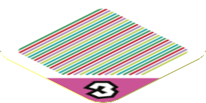 Sticker 1.8 x 1.8 with Bar Code and Number 3 Block