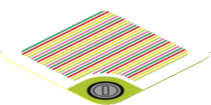 Sticker 1.8 x 1.8 with Bar Code and Red Coin Block, Round Corner