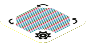 Sticker 1.8 x 1.8 with Bar Code and Customization Time Block, Gear and Curved Arrows, Round Corner