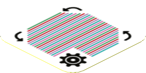 Sticker 1.8 x 1.8 with Bar Code and Customization Time Block, Gear and Curved Arrows, Square Corner