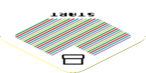 Sticker 1.8 x 1.8 with Bar Code and Pipe and 'START', Square Corner