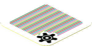 Sticker 1.8 x 1.8 with Bar Code and Gear