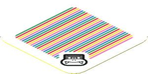 Sticker 1.8 x 1.8 with Bar Code and Boom Boom