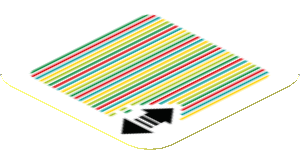 Sticker 1.8 x 1.8 with Bar Code and Double Arrows