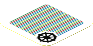 Sticker 1.8 x 1.8 with Bar Code and Bowser's Airship Wheel