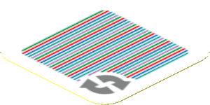 Sticker 1.8 x 1.8 with Bar Code and 2 Arrows Cycle