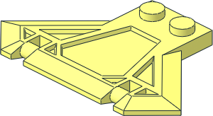 Plate  1 x  2 with  3 x  6 Hexagonal Extension with  2 Bars