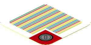 Sticker 1.8 x 1.8 with Bar Code and Coin, Square Corner