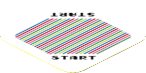 Sticker 1.8 x 1.8 with Bar Code and 'START' in 2 Corners