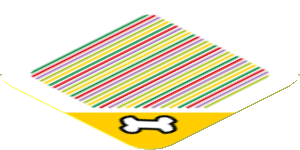 Sticker 1.8 x 1.8 with Bar Code and Golden Bone