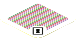 Sticker 1.8 x 1.8 with Bar Code and Keyhole