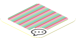 Sticker 1.8 x 1.8 with Bar Code and Toad Speech Bubble with Ellipsis Pattern