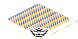 Sticker 1.8 x 1.8 with Bar Code and Bowser