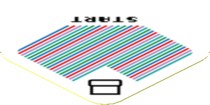 Sticker 1.8 x 1.8 with Bar Code and Pipe and 'START'