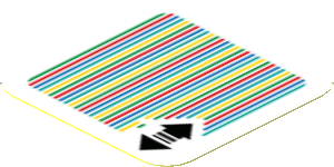 Sticker 1.8 x 1.8 with Bar Code and Double Arrows