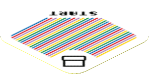Sticker 1.8 x 1.8 with Bar Code and Pipe and 'START', Round Corner