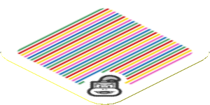Sticker 1.8 x 1.8 with Bar Code and Pom Pom
