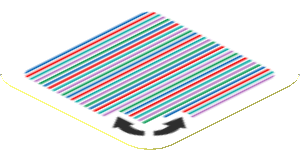 Sticker 1.8 x 1.8 with Bar Code and 2 Curved Arrows Lava Lift