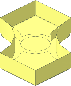 ~Tile  2 x  2 with Two  1 x  1 Curved Cutouts without Patternable Surface