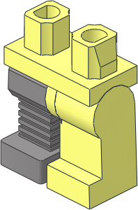 Minifig Hips and Legs with Flat Silver Robotic Leg Right Pattern
