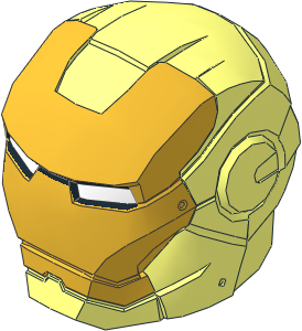Minifig Helmet Iron Man with Visor with Gold Face, White Eyes Pattern