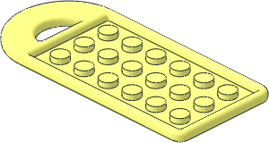 Bag Tag with  3 x  6 Studs