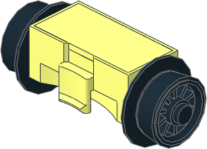 Train Brick 2 x 4 x 1.333 Sliding Wheel Block - Type B with Black Conical Wheels with Black Tyre Train Brick 2 x 4 x 1.333 Sliding Wheel Block - Type B with Black Conical Wheels with Black Tyre