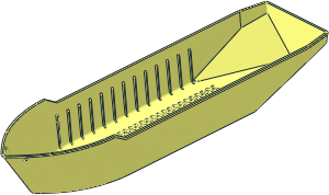 ~Boat Hull Floating 51 x 12 with V-shaped Stern ~Boat Hull Floating 51 x 12 with V-shaped Stern