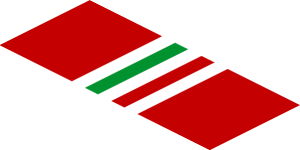 ~Sticker  0.8 x  1.9 with Ferrari Logo and Tricolor Stripe on Red Background - Fifth Face