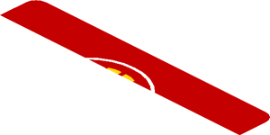 ~Sticker  1.8 x  1.9 with Logos on Red Background - First Face