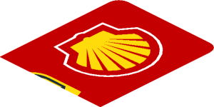 ~Sticker  0.8 x  4.0 with Logos on Red Background Left - First Face