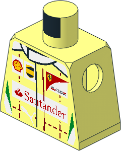 Minifig Torso with Race Suit with Scuderia Ferrari Logos and Tricolor Stripes Pattern Minifig Torso with Race Suit with Scuderia Ferrari Logos and Tricolor Stripes Pattern