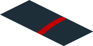 ~Sticker  0.8 x  1.9 with Red Stripes on Black Background Right -  Second Face