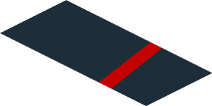 ~Sticker  0.8 x  1.9 with Red Stripes on Black Background Right -  Third Face