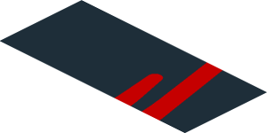 ~Sticker  0.8 x  1.9 with Red Stripes on Black Background Right -  Fourth Face