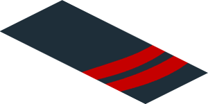 ~Sticker  0.8 x  1.9 with Red Stripes on Black Background Right - Fifth Face