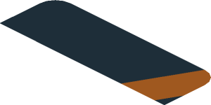 ~Sticker  0.8 x  1.9 with Black Triangle on Orange Background Right - First Face