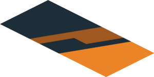 ~Sticker  0.8 x  1.9 with Black Triangle on Orange Background Right -  Third Face