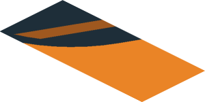 ~Sticker  0.8 x  1.9 with Black Triangle on Orange Background Right -  Fourth Face