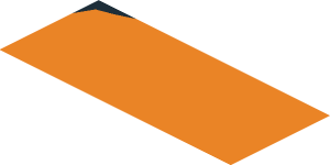 ~Sticker  0.8 x  1.9 with Black Triangle on Orange Background Right - Fifth Face