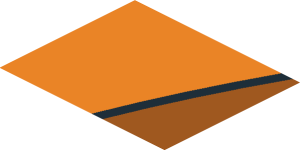 ~Sticker  0.8 x  3.1 with Black and Dark Orange Arch on Orange Background Right - Third Face