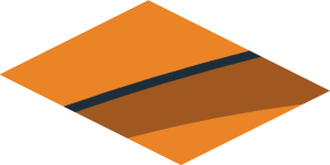 ~Sticker  0.8 x  3.1 with Black and Dark Orange Arch on Orange Background Right - Fourth Face