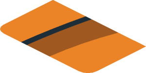 ~Sticker  0.8 x  3.1 with Black and Dark Orange Arch on Orange Background Right - Fifth Face