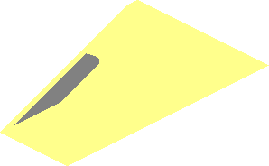 ~Wing  2 x  3 Right with Silver Trapezoid Pattern - Top face